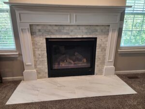 Gas fireplace insert installed after wood-to-gas conversion in Cincinnati